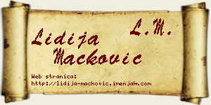 Lidija Mačković vizit kartica